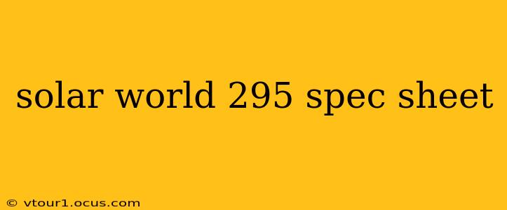 solar world 295 spec sheet