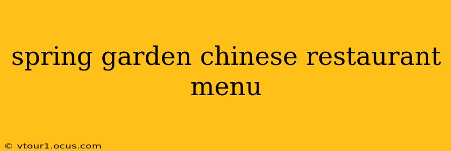 spring garden chinese restaurant menu