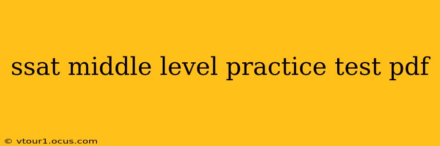ssat middle level practice test pdf