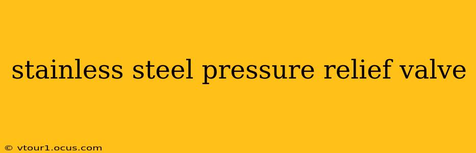 stainless steel pressure relief valve