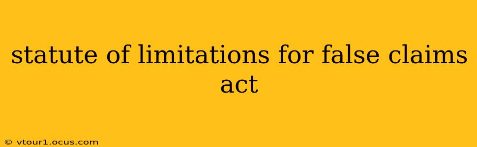 statute of limitations for false claims act