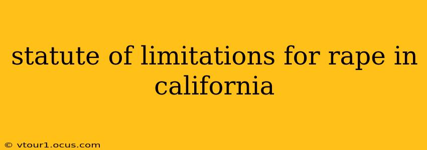 statute of limitations for rape in california