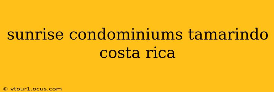 sunrise condominiums tamarindo costa rica