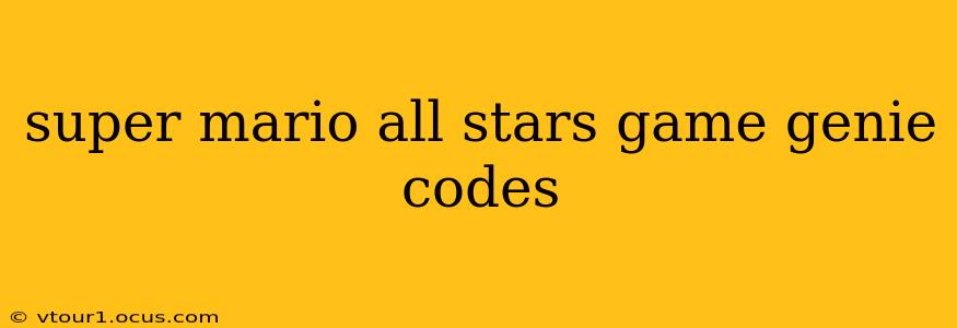 super mario all stars game genie codes