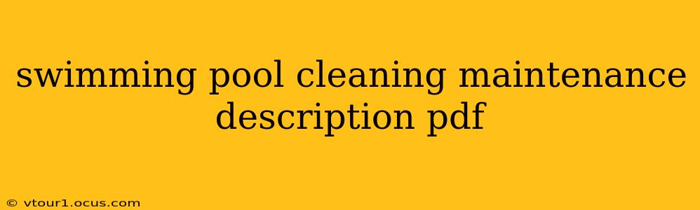 swimming pool cleaning maintenance description pdf