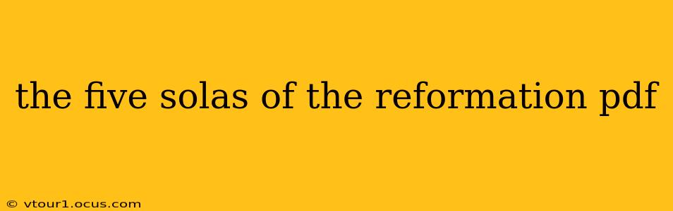 the five solas of the reformation pdf