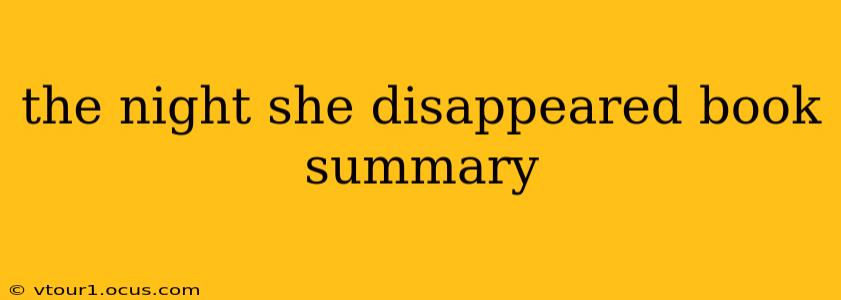the night she disappeared book summary