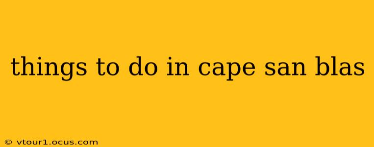 things to do in cape san blas