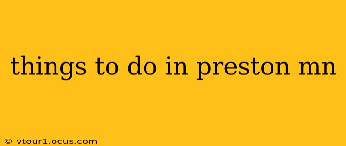 things to do in preston mn