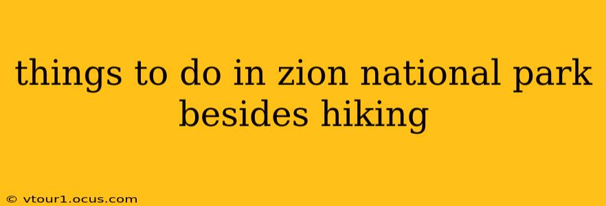 things to do in zion national park besides hiking