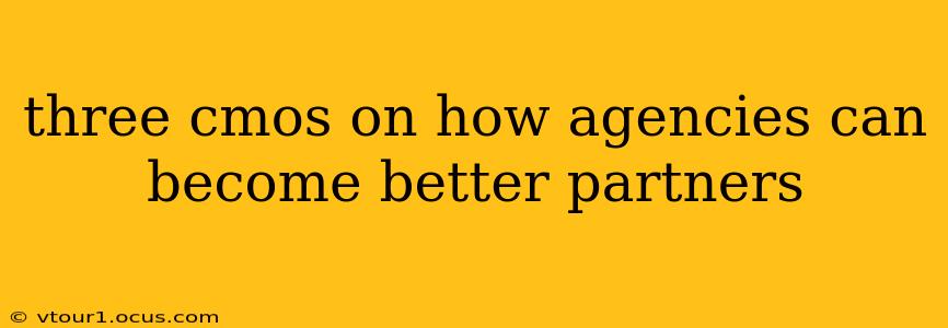 three cmos on how agencies can become better partners