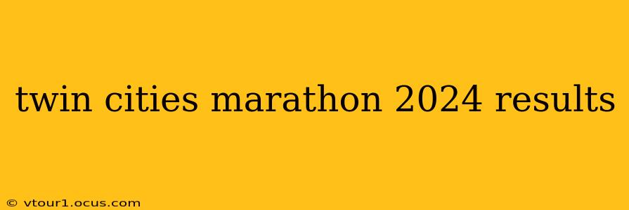 twin cities marathon 2024 results