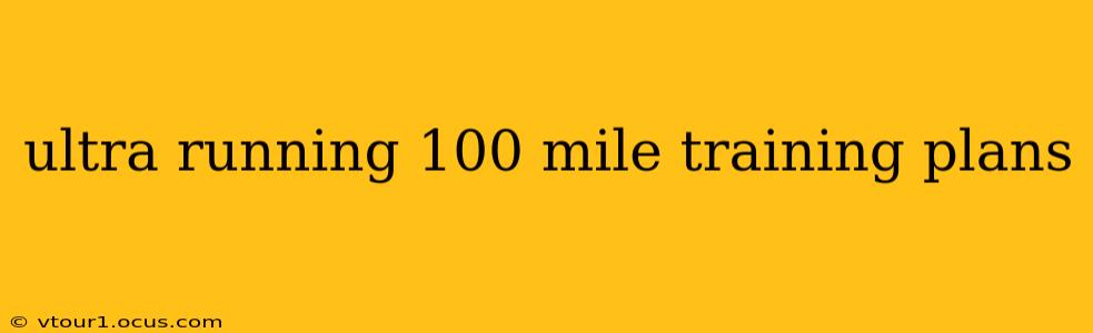 ultra running 100 mile training plans