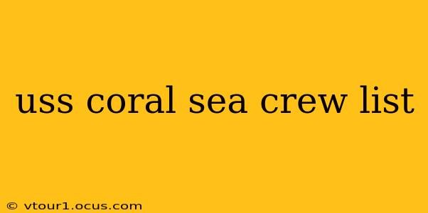 uss coral sea crew list