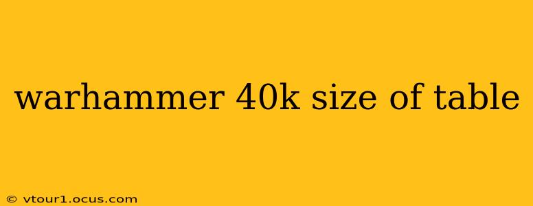 warhammer 40k size of table