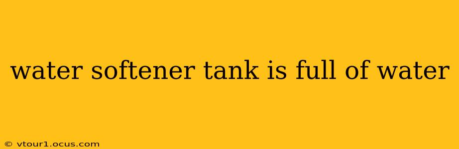 water softener tank is full of water
