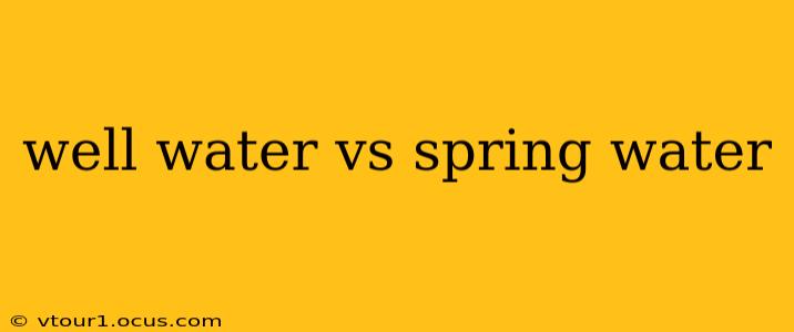 well water vs spring water