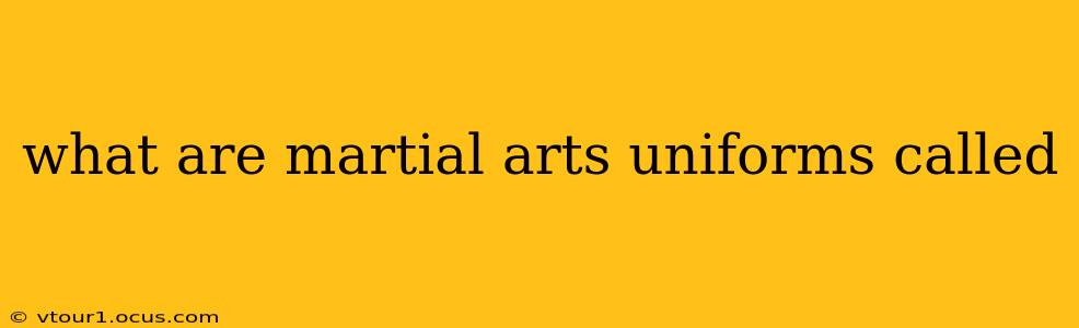 what are martial arts uniforms called