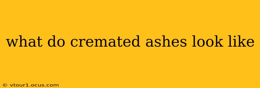what do cremated ashes look like