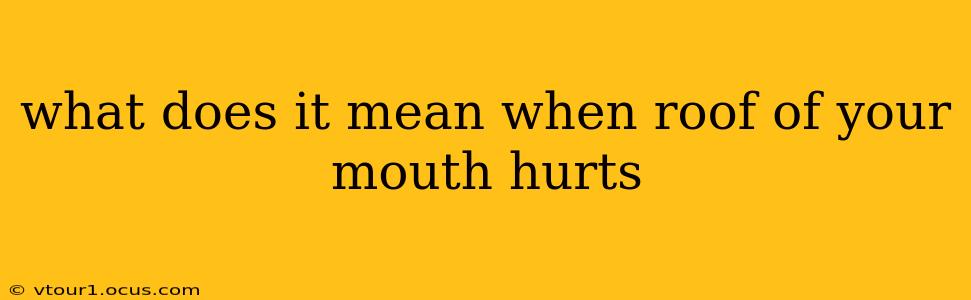 what does it mean when roof of your mouth hurts