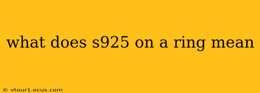 what does s925 on a ring mean