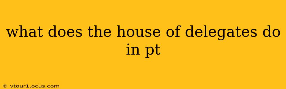 what does the house of delegates do in pt