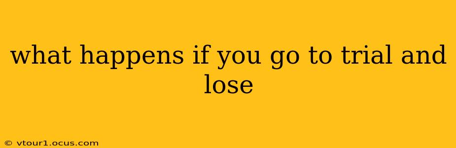 what happens if you go to trial and lose