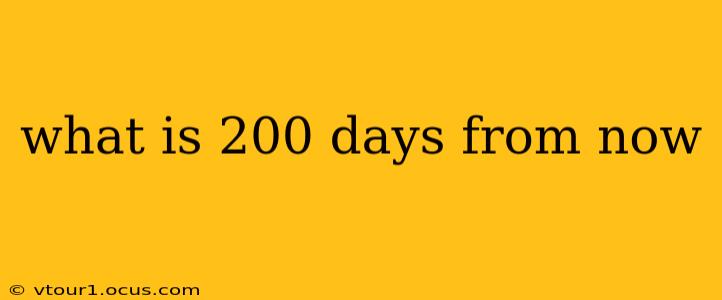 what is 200 days from now