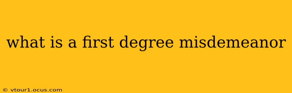 what is a first degree misdemeanor
