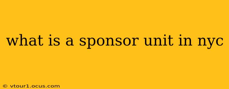 what is a sponsor unit in nyc