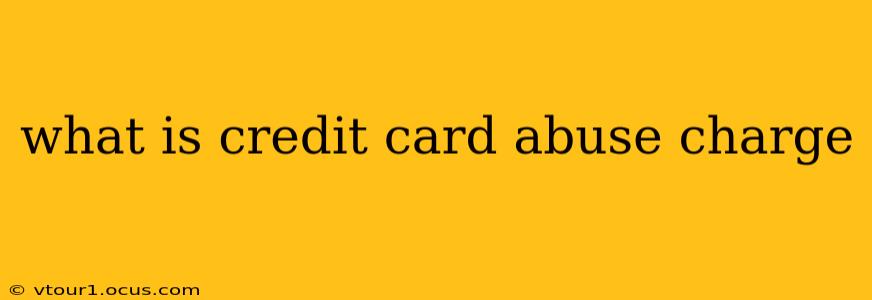 what is credit card abuse charge