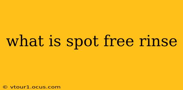 what is spot free rinse