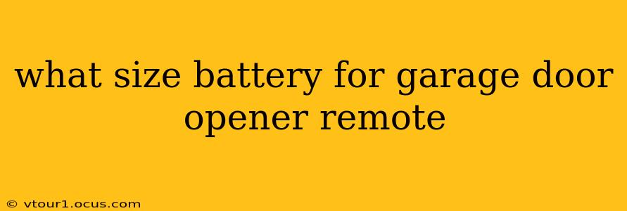 what size battery for garage door opener remote