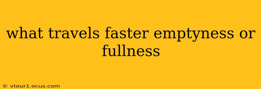 what travels faster emptyness or fullness