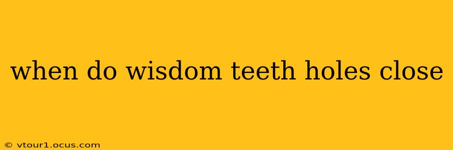 when do wisdom teeth holes close