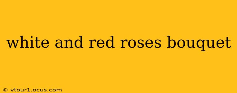 white and red roses bouquet