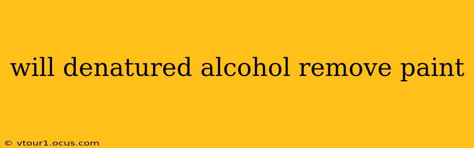 will denatured alcohol remove paint