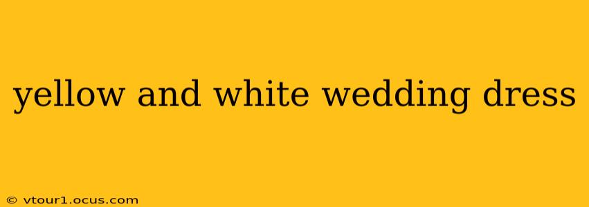 yellow and white wedding dress