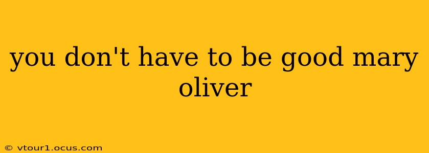 you don't have to be good mary oliver